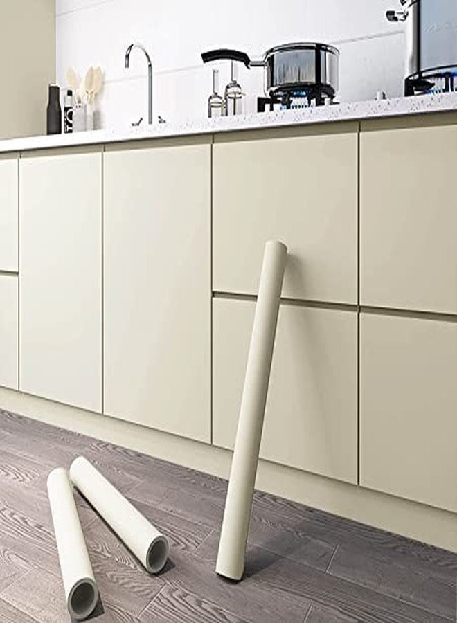 LIVECOOL ورق جدران LIVECOOL قابل للتقشير واللصق، ورق لاصق بنقشة الخشب، ورق جدران خشبي للخزائن، ورق جدران خشبي ذاتي اللصق، قابل للإزالة، مقاوم للماء (24 × 100 بوصة، ورق جدران كريمي سميك) - Image 1